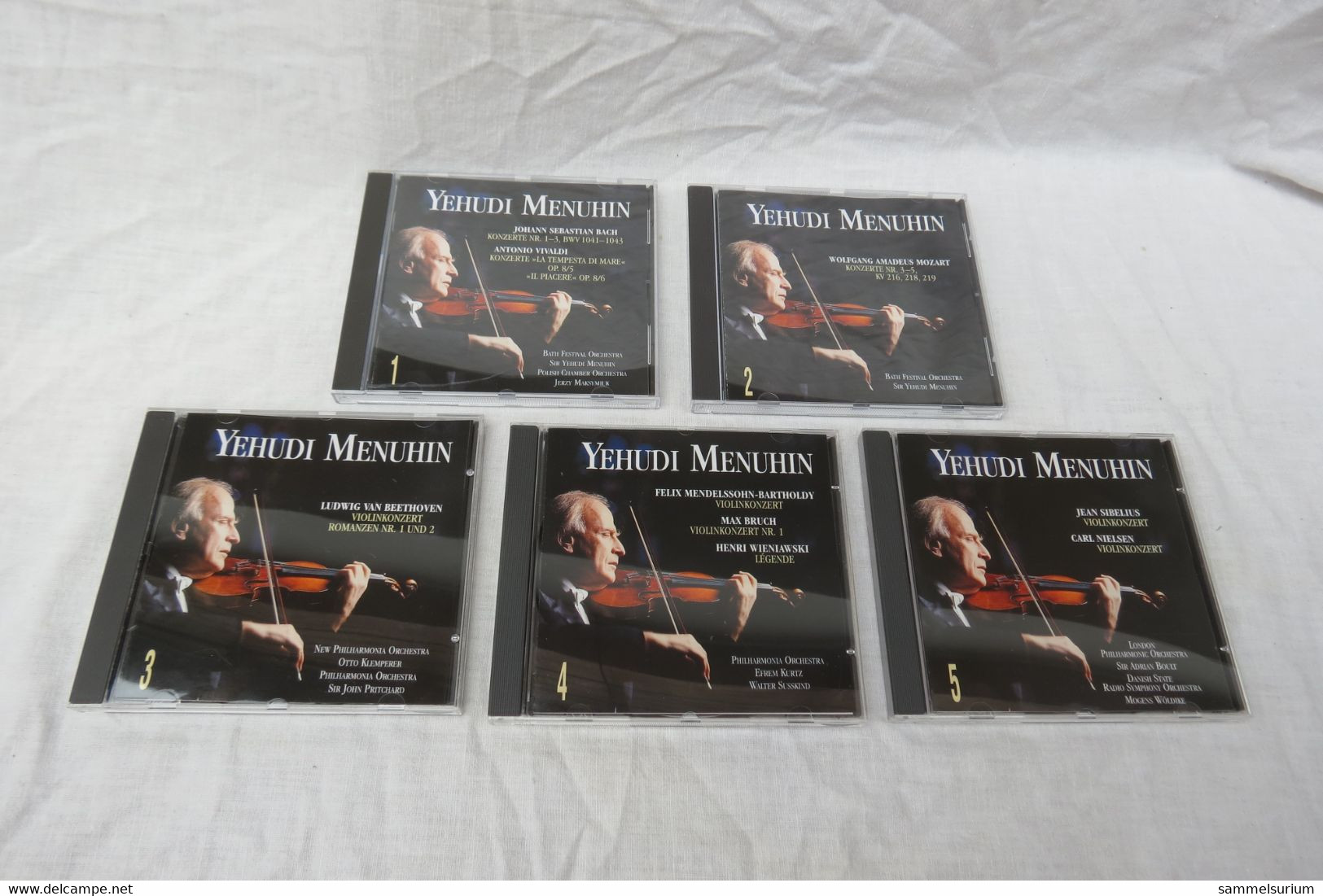 5 CDs "Yehudi Menuhin" Grosse Violinkonzerte - Chants Gospels Et Religieux