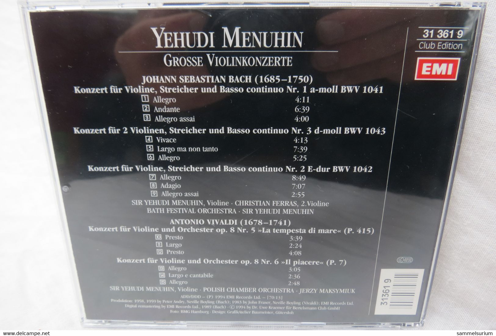 5 CDs "Yehudi Menuhin" Grosse Violinkonzerte - Canti Gospel E Religiosi