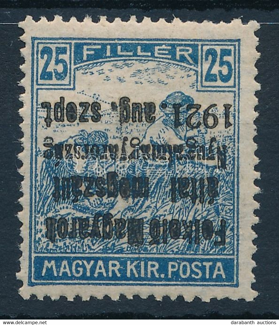 ** Nyugat-Magyarország I. 1921 Arató 25f Fordított Felülnyomással (ex Király) / Mi 3 With Inverted Overprint. Signed: Bo - Altri & Non Classificati