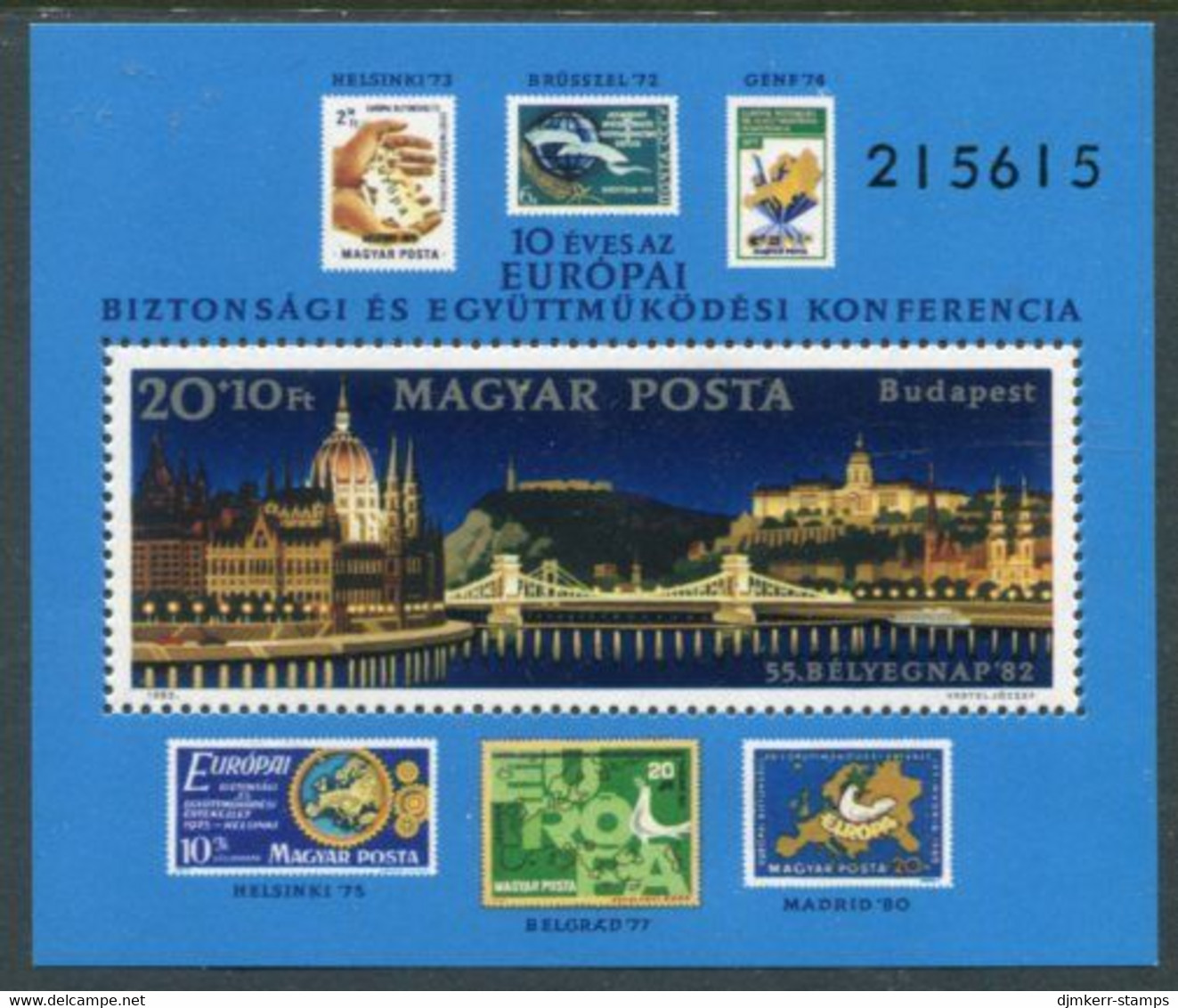 HUNGARY 1982 European Scurity Conference Block MNH / **.  Michel Block 159 - Unused Stamps