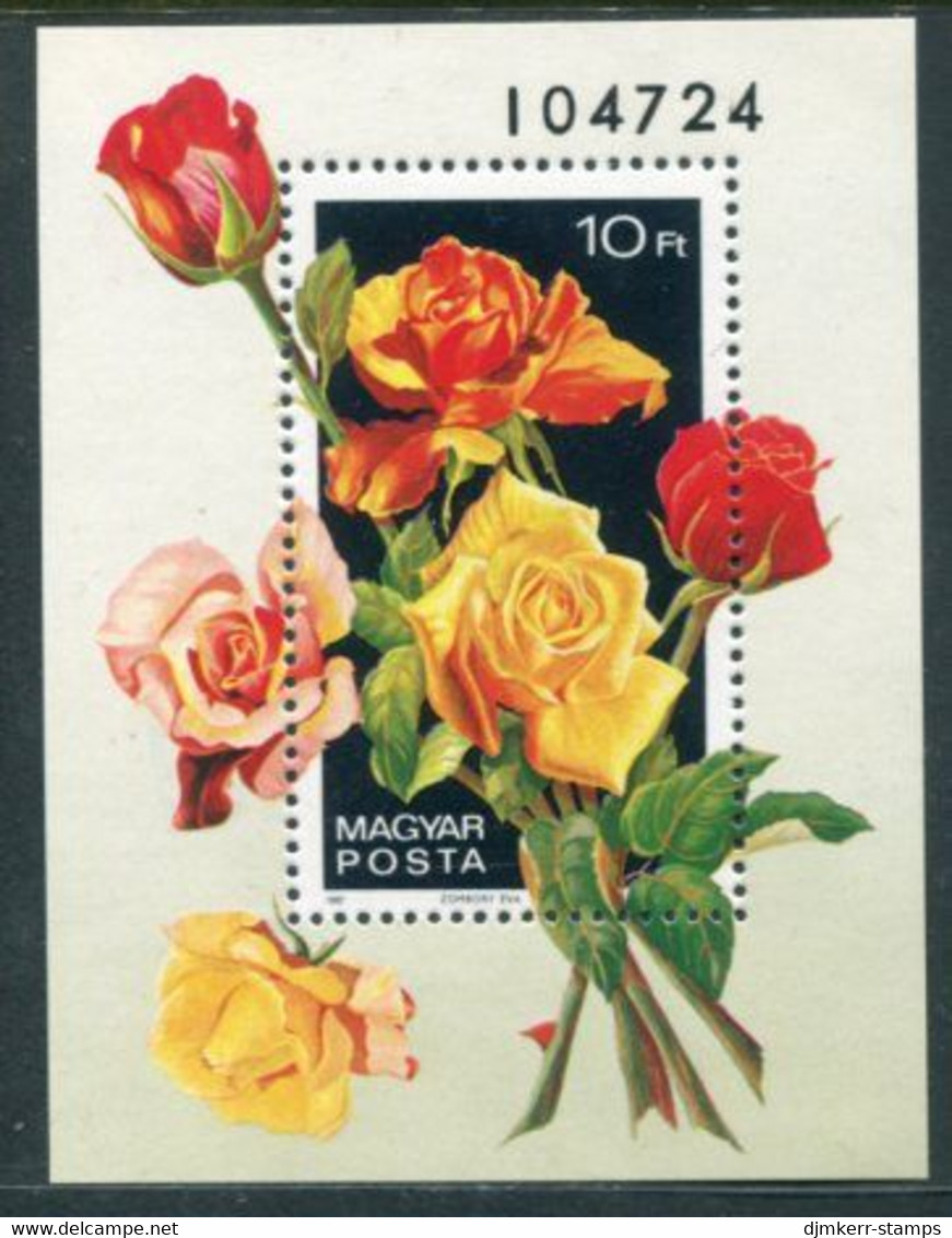 HUNGARY 1982 Roses  Block MNH /**.  Michel Block 156 - Unused Stamps