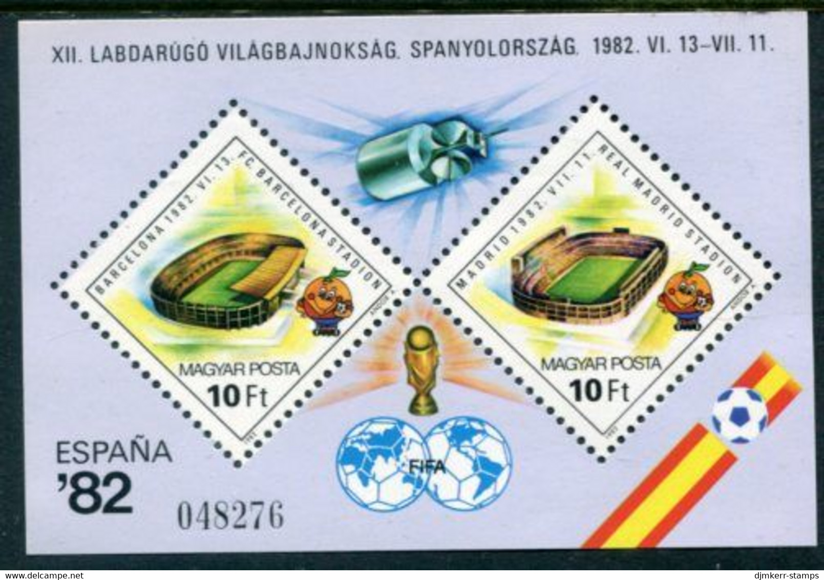 HUNGARY 1982 Football World Cup  Block MNH / **.  Michel Block 155A - Unused Stamps
