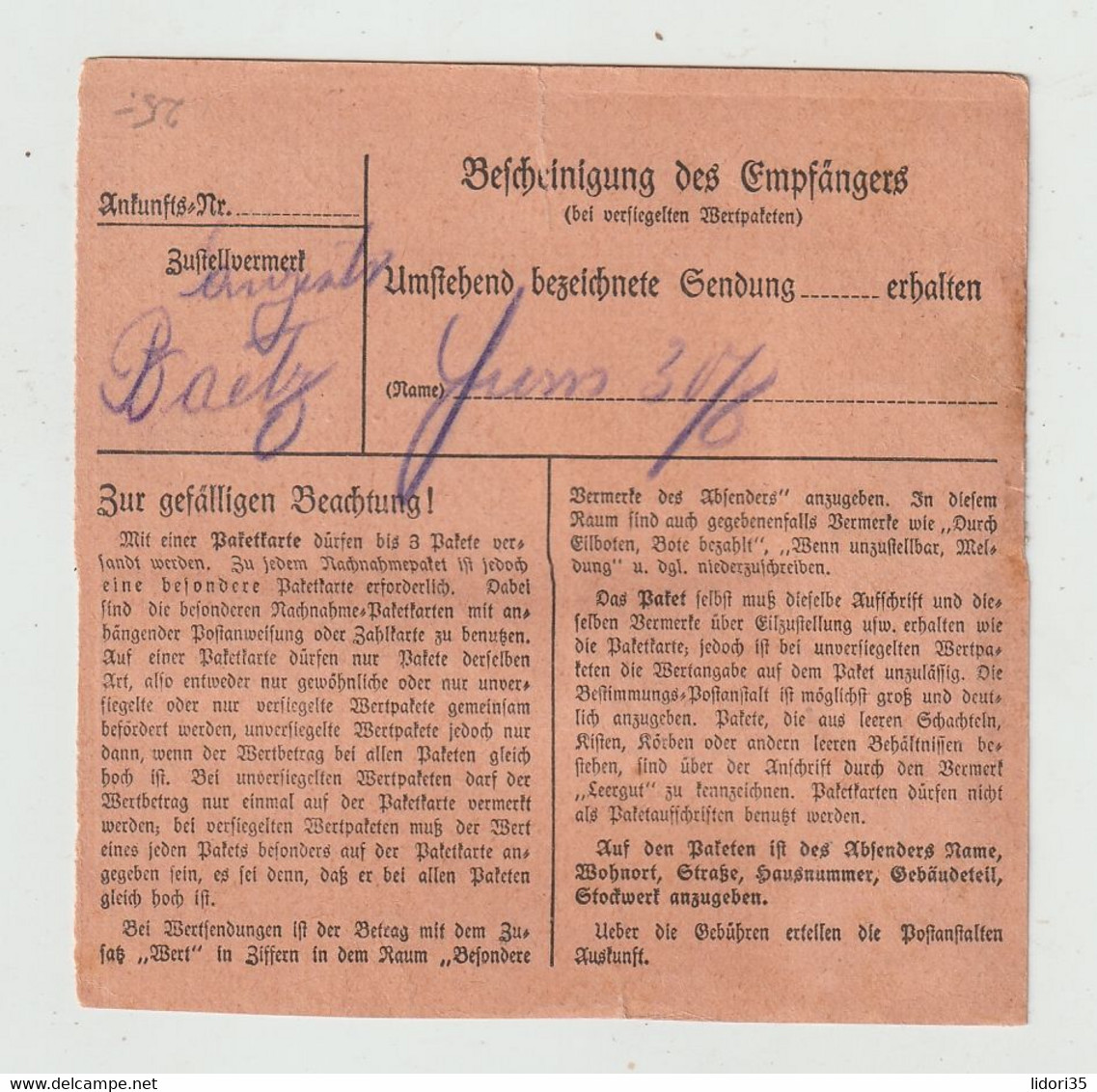 Deutsches Reich - 1943 - Mi. 799 MiF Auf Paketkarte Ex Bamberg Nach Strassburg/Elsass (2026) - Cartas & Documentos