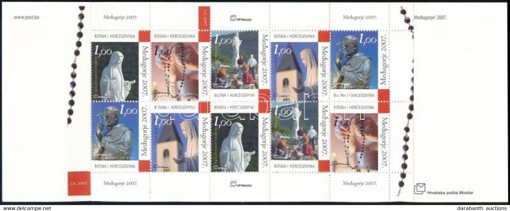 ** 2007 Szűz Mária Jelenések Bélyegfüzet, Apparitions Of The Virgin Mary Stamp-booklet Mi MH 2 (206-210) - Other & Unclassified