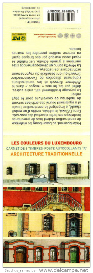 Luxembourg Carnet De 8 Timbres "A"  Architecture Traditionnelle Les Couleurs Du Luxembourg 2011 - Postzegelboekjes