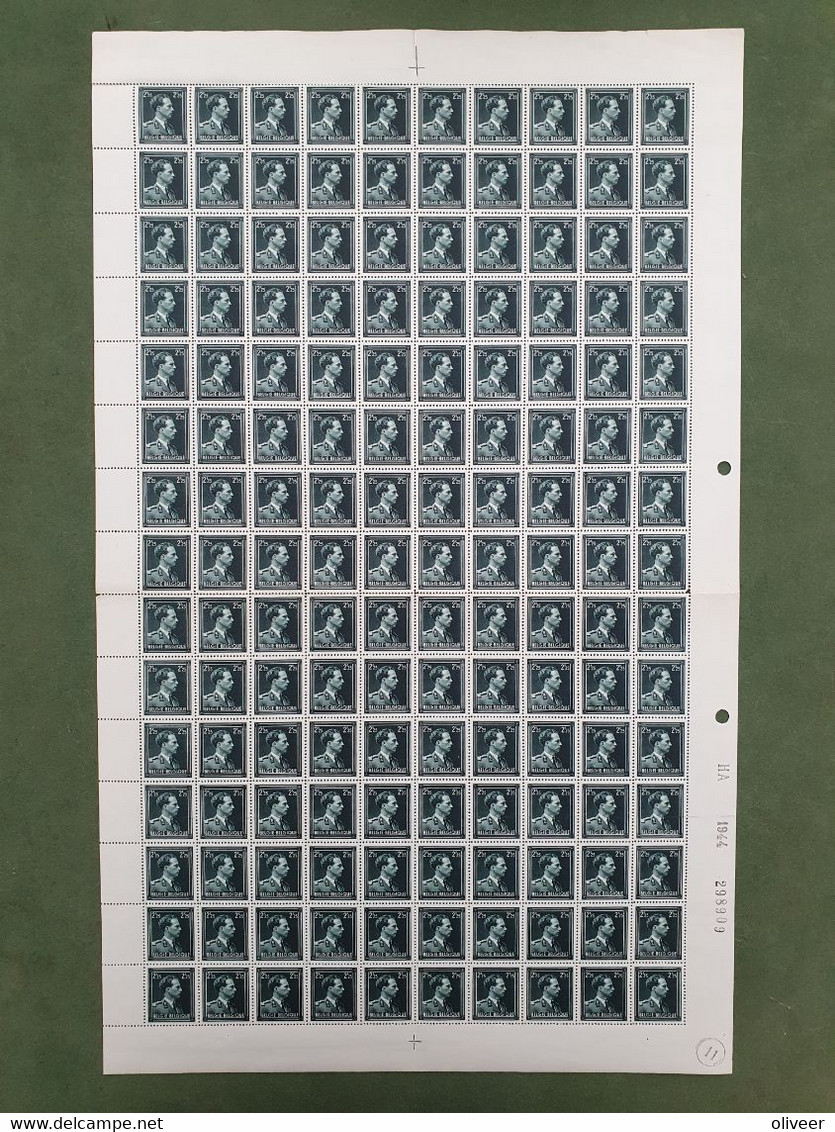 OCB 644 - 2,25 Fr. Open Kraag In Vel Van 150 - Postfris ** - MNH - 1936-1957 Collo Aperto