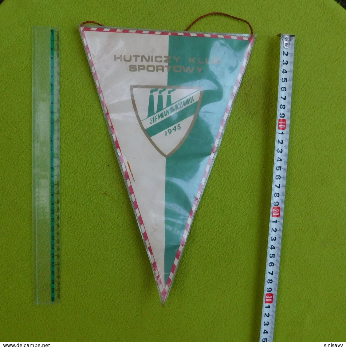 Flag (Pennant Banderín)  -  Poland  - Hutniczy Klub Sportowy (HKS) Siemianowiczanka Siemianowice Slaskie - Abbigliamento, Souvenirs & Varie