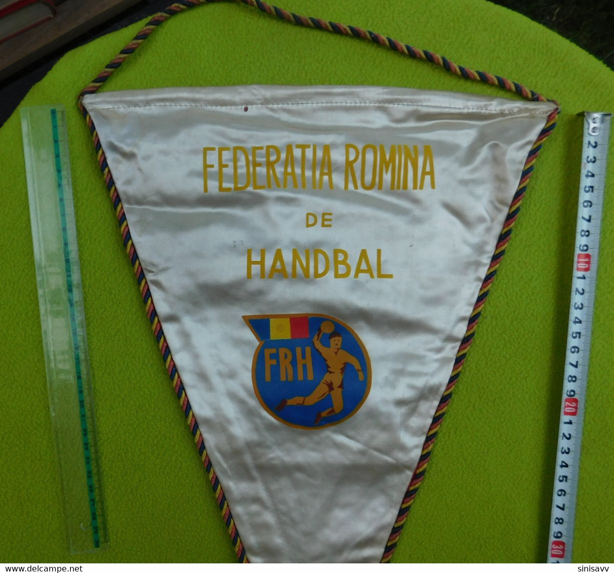 Flag (Pennant Banderín)  -  Romania  - Federatia Romina De Handbal - Handball Federation - Communist Era - Balonmano