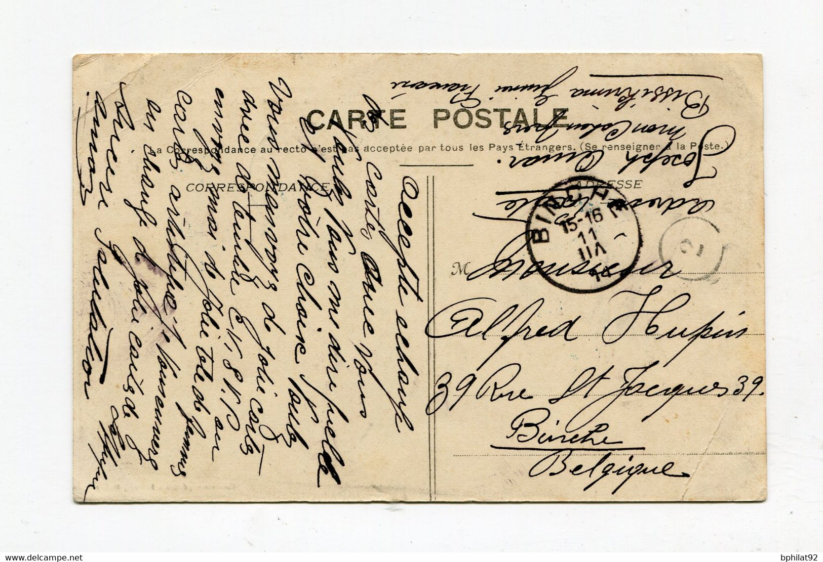 !!! GUINEE, CPA DE 1911 AVEC CACHET BLEU DE BISSIKRIMA ( BUREAU RARE) - Cartas & Documentos