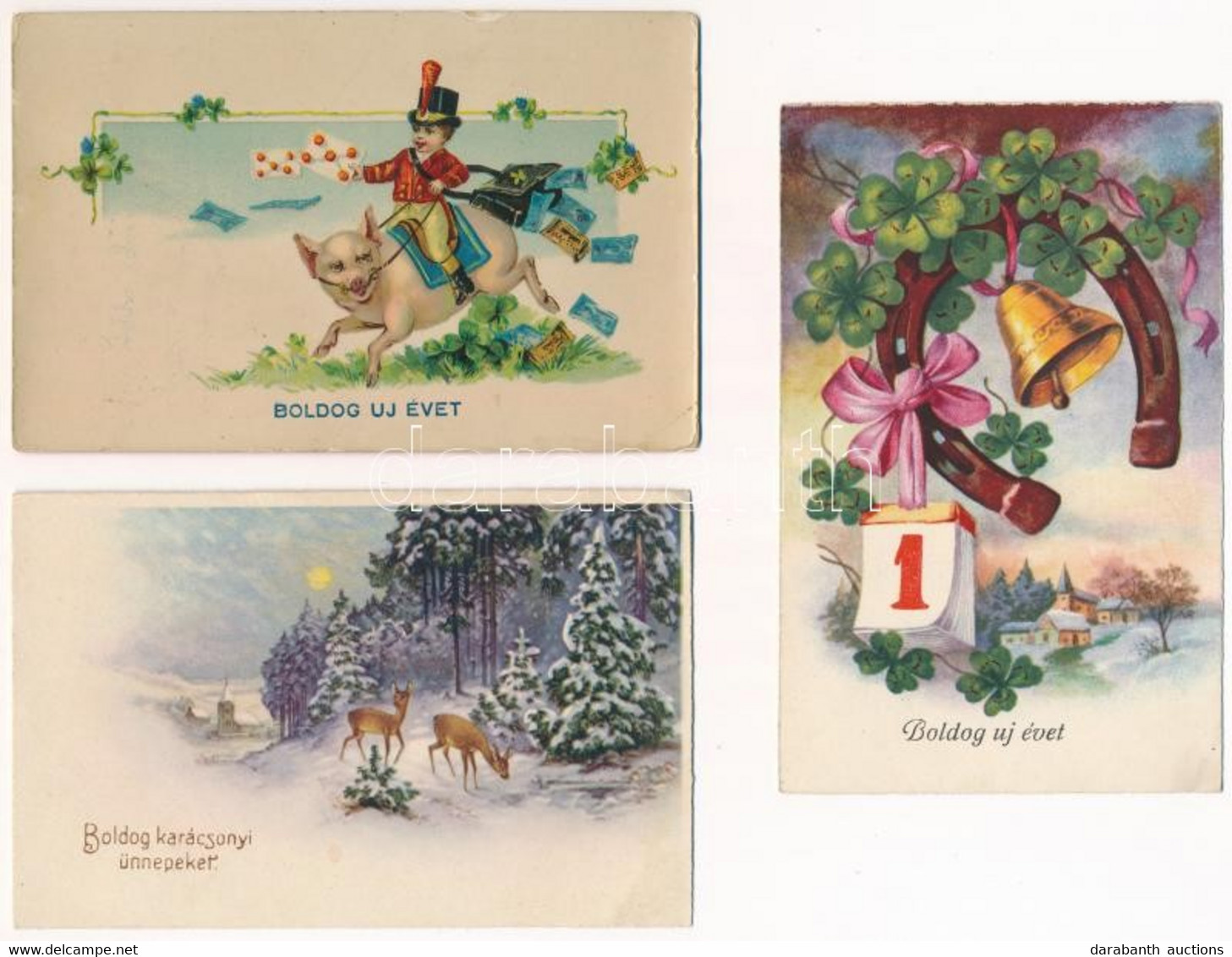 **, * 6 Db RÉGI üdvözlő Motívum Képeslap, Lithok Is / 6 Pre-1945 Greeting Motive Postcards, Some Lithos Too - Non Classificati