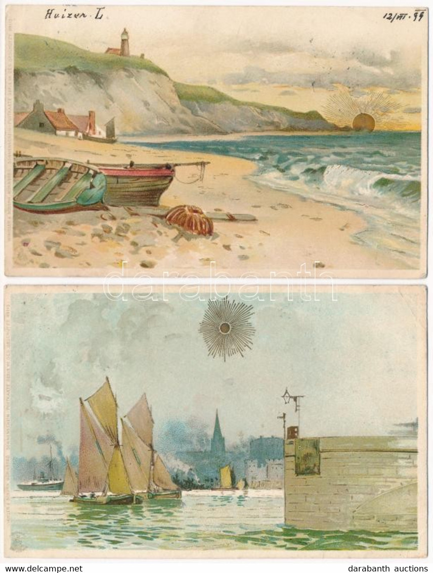 2 Db RÉGI Litho Művész Képeslap / 2 Pre-1900 Litho Art Motive Poostcards - Non Classificati