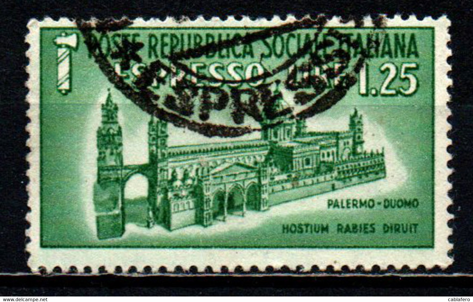 ITALIA RSI - 1944 - DUOMO DI PALERMO - USATO - Posta Espresso