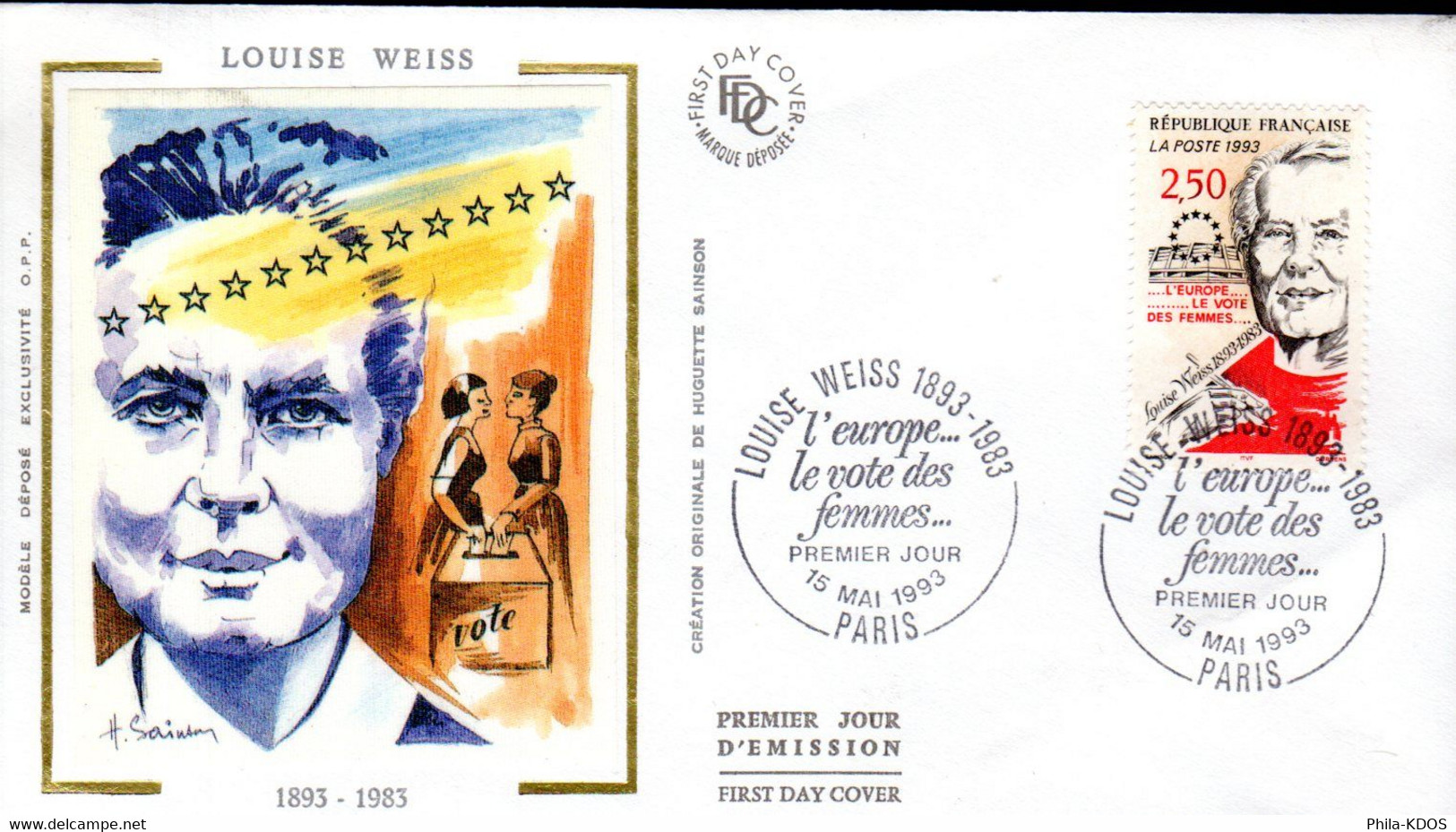 " LOUISE WEISS " Sur Enveloppe 1er Jour Sur Soie De 1978 N° YT 1993. Parfait état FDC - Donne Celebri