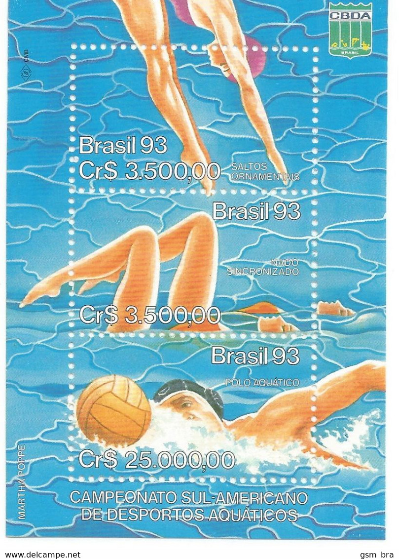 Brazil 1993: Water Sports: Diving, Synchronized Swimming And Water Polo. SS MNH - Water Polo