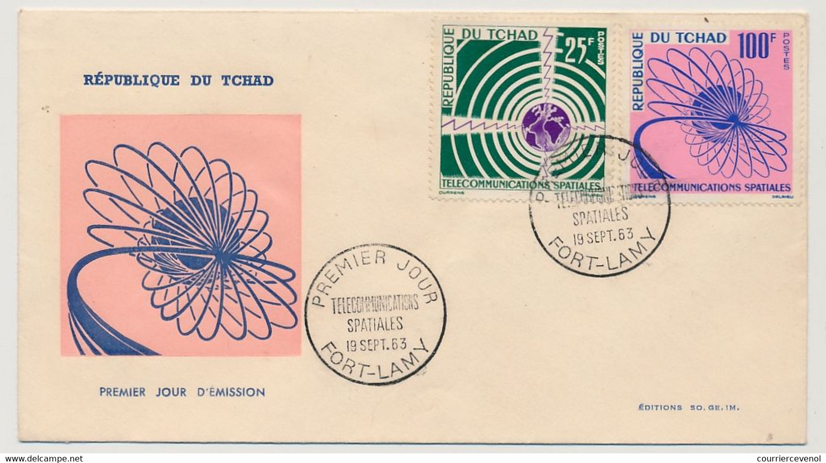 TCHAD => FDC - Télécommunications Spatiales -  19 Sept 1963 - Fort Lamy - Tchad (1960-...)