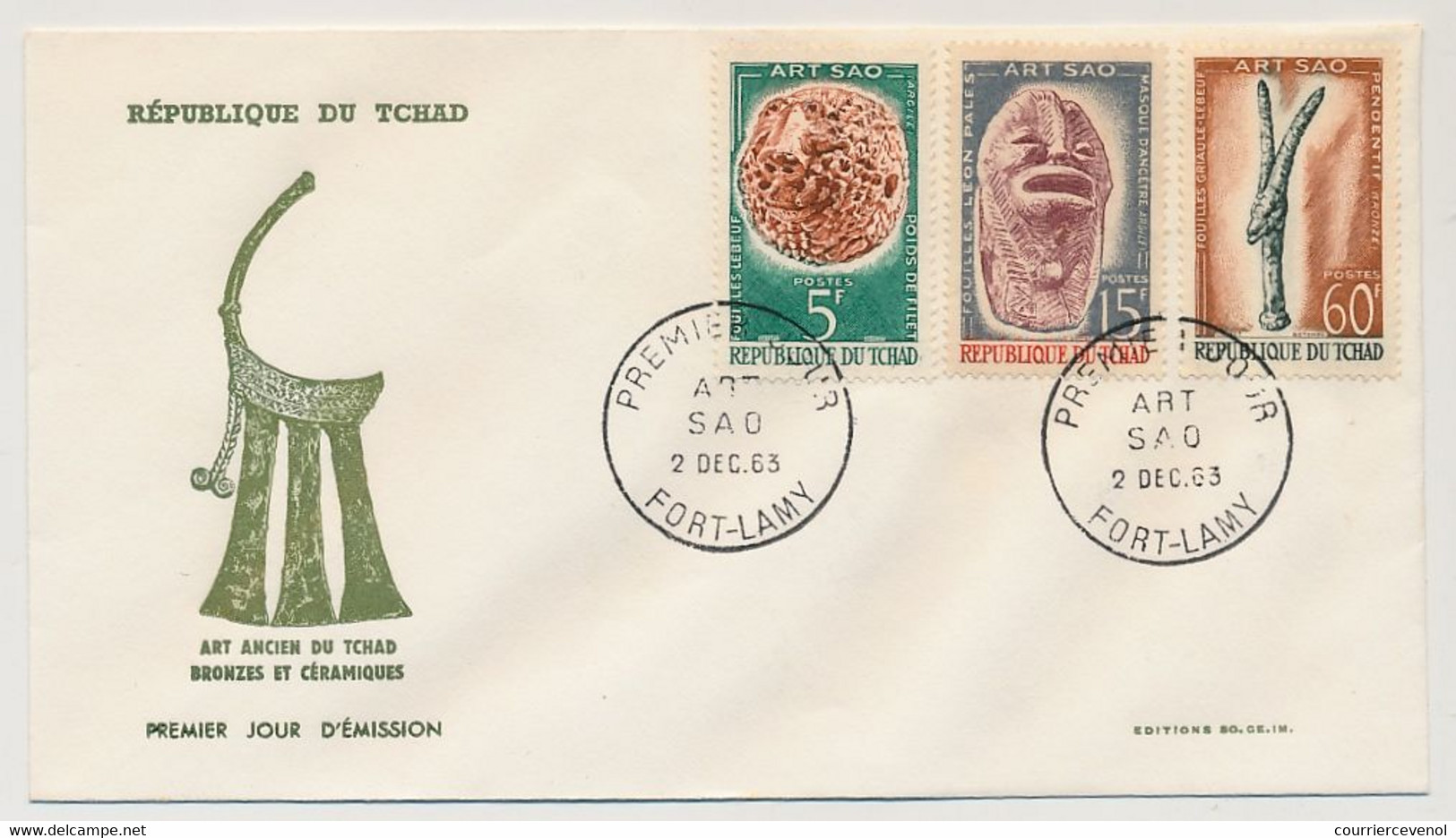 TCHAD => 2 FDC - Art SAO - 2 Déc 1963 - Fort Lamy - Tchad (1960-...)