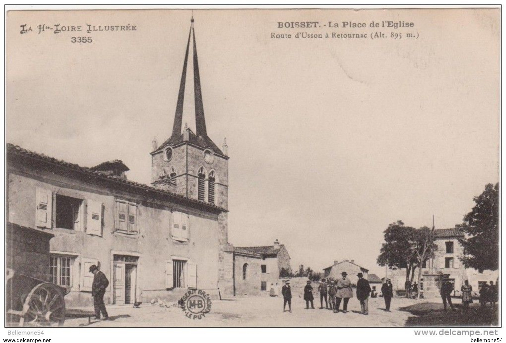 Cpa 43 Boisset La Place De L'église Route D'usson à Retournac - Retournac