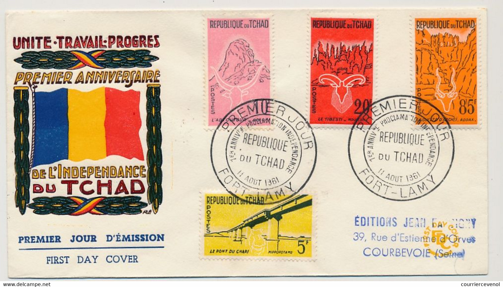 TCHAD => FDC - 1er Anniversaire De L'Indépendance - 11 Aout 1961 -  Fort Lamy - Chad (1960-...)