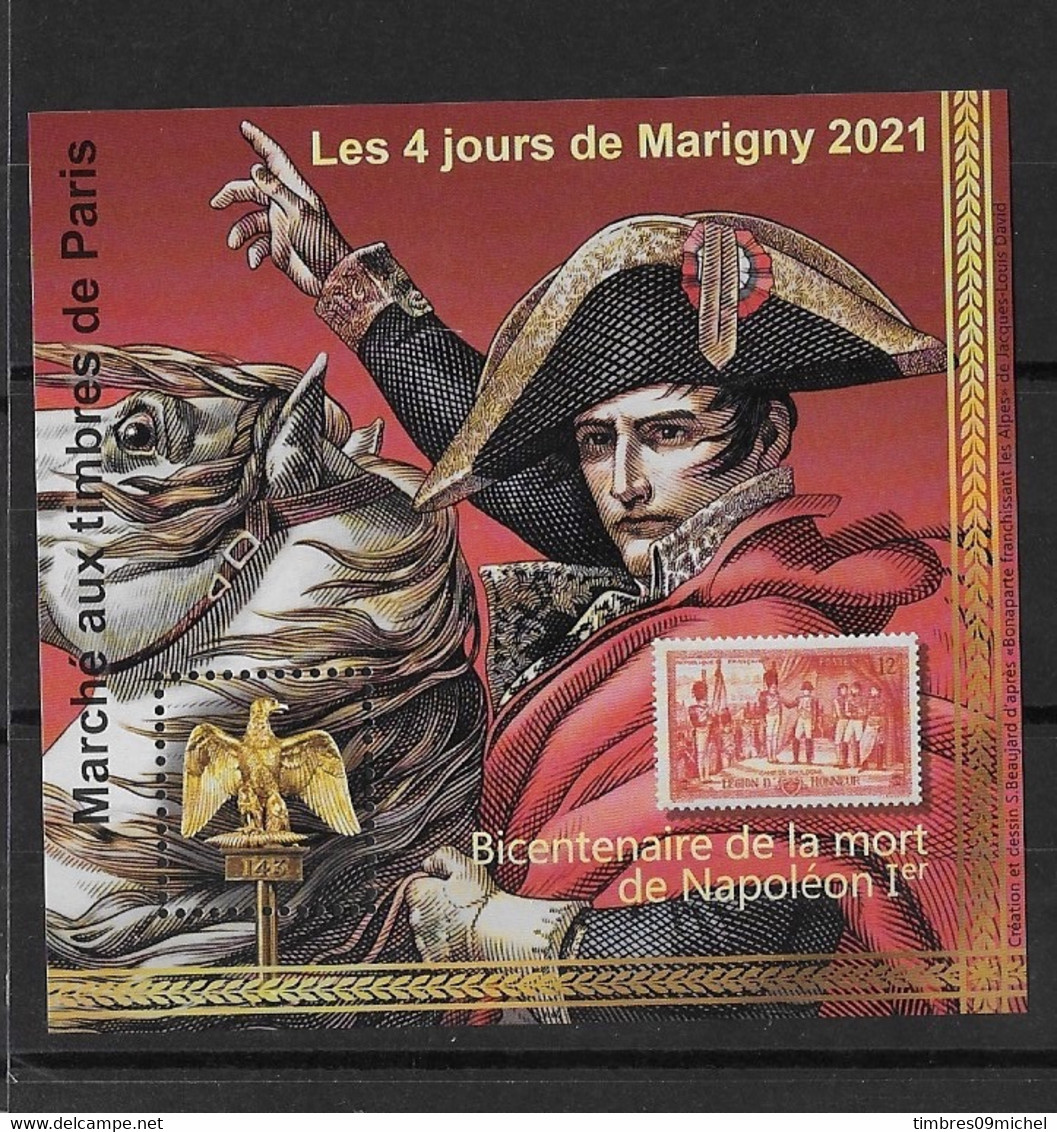 ⭐ Bloc Souvenir 4 Jours De Marigny 2021 "Bicentenaire De La Mort De Napoléon 1er⭐ - Foglietti Commemorativi