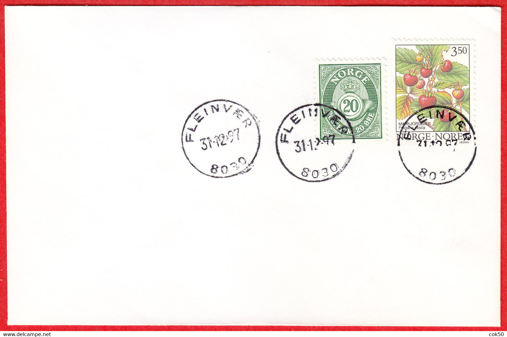 NORWAY -  8030 FLEINVÆR (Nordland County) - Last Day/postoffice Closed On 1997.12.31 - Local Post Stamps