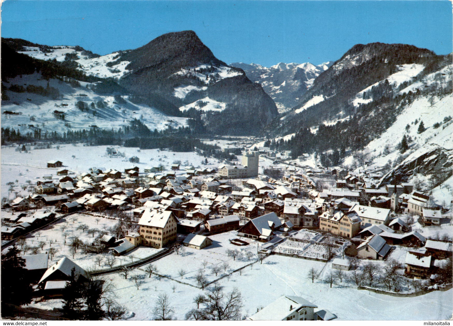 Grüsch, Prättigau - Blick Gegen Klus Und Graue Hörner (039-106) * 5. 1. 1979 - Grüsch