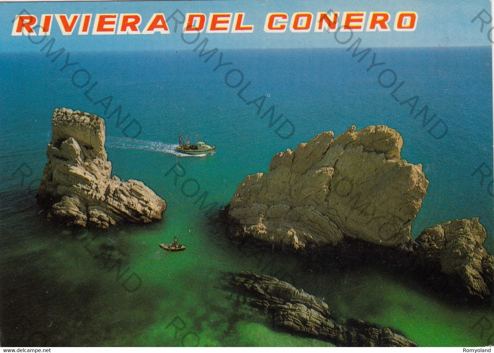 CARTOLINA  ANCONA,MARCHE,RIVIERA DEL CONERO,SCOGLI DUE SORELLE,LUNGOMARE,BARCHE MARE,CULTURA,SPIAGGIA,VIAGGIATA 1976 - Ancona