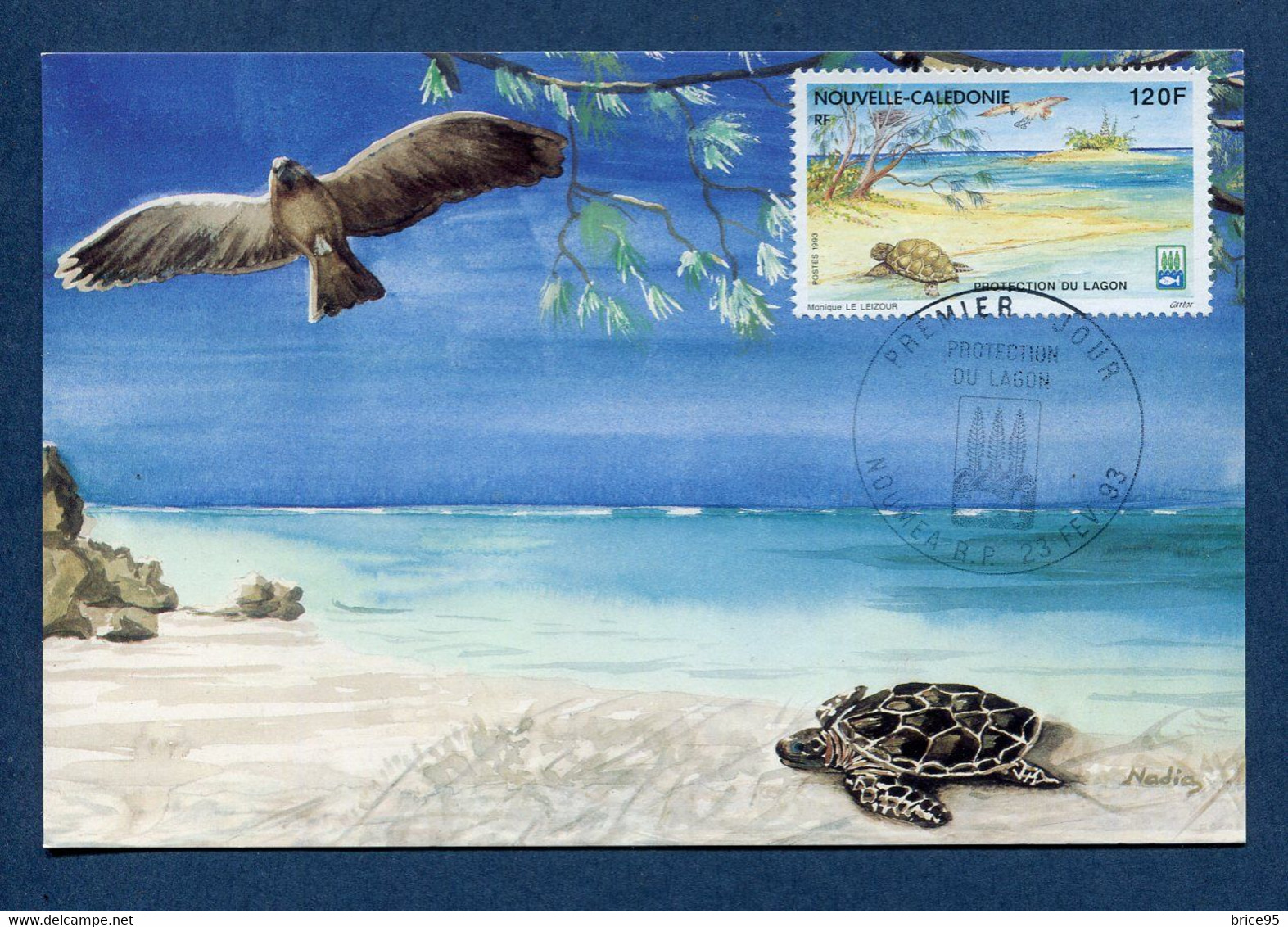 ⭐ Nouvelle Calédonie - Carte Maximum - Premier Jour - FDC - Protection Du Lagon - 1993 ⭐ - Cartoline Maximum