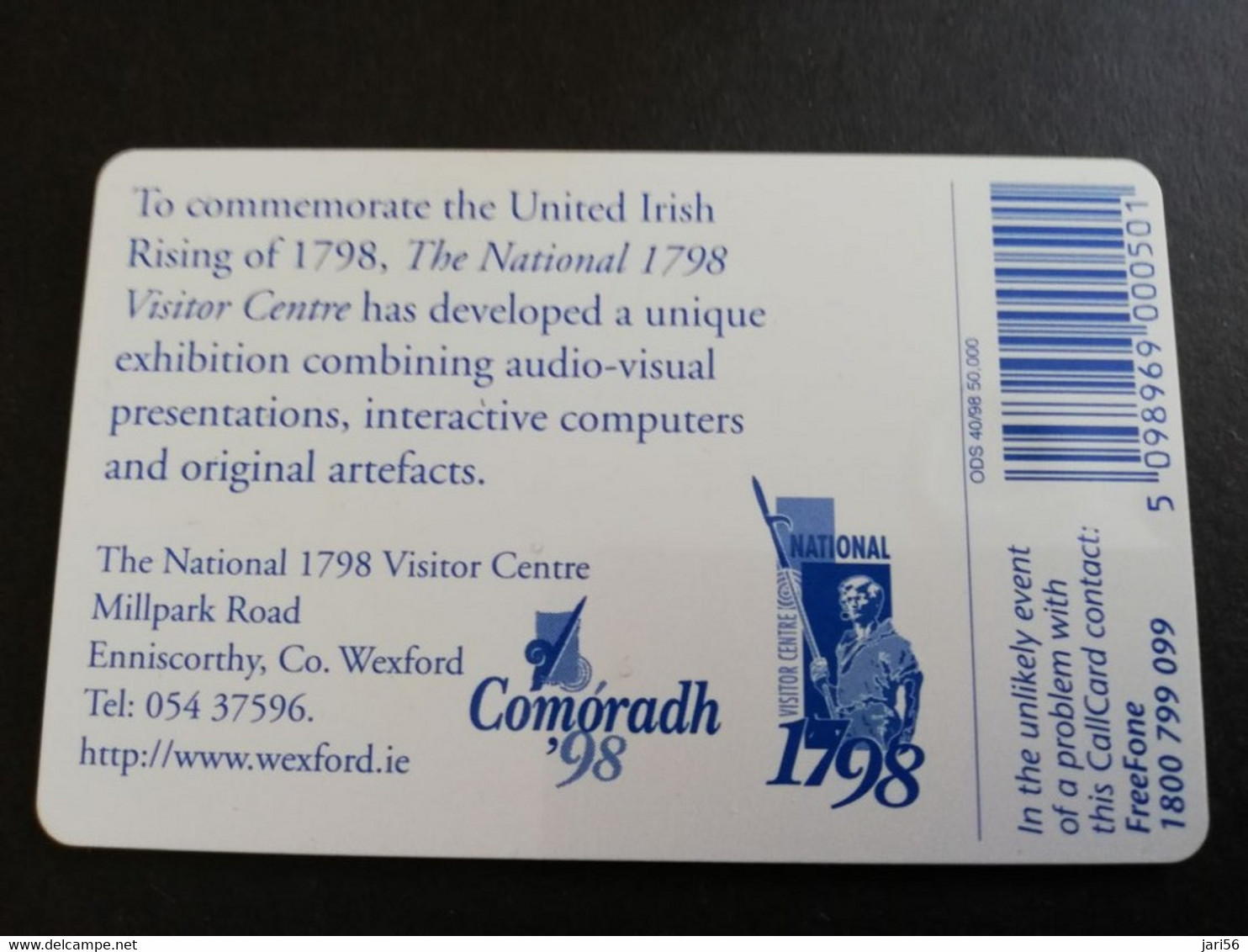 IRELAND /IERLANDE   CHIPCARD  50  UNITS   BICENTENARY COMMEMORATION        USED CARD    CHIP   ** 5686** - Irlande