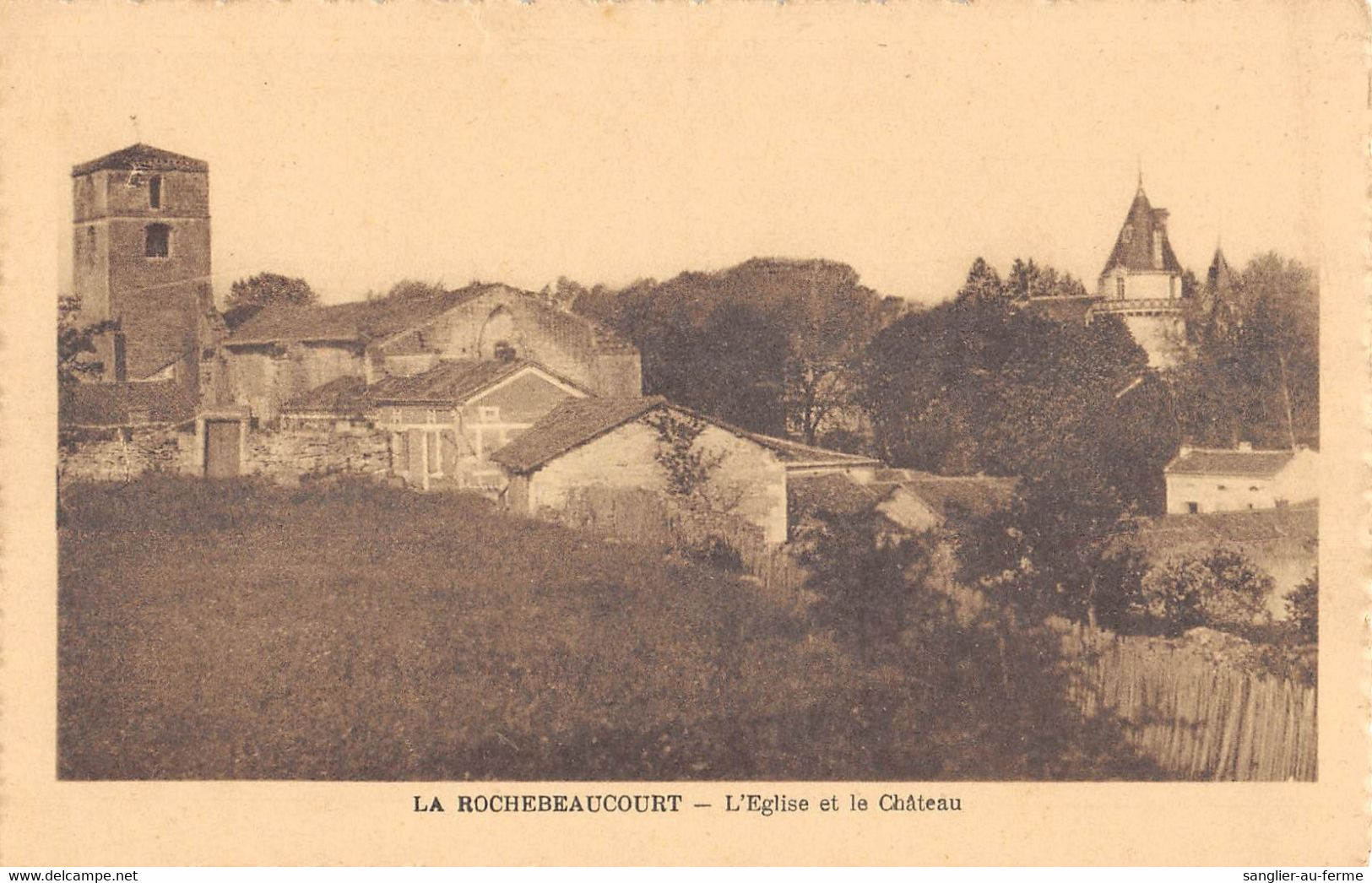 CPA 24 LA ROCHEBEAUCOURT EGLISE ET CHATEAU - Sonstige & Ohne Zuordnung