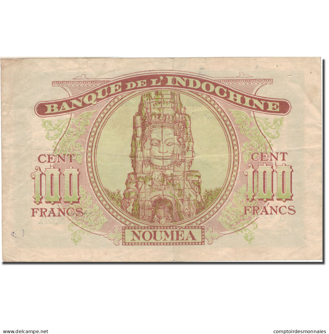 Billet, Nouvelle-Calédonie, 100 Francs, 1942, Undated (1942), KM:46b, TB - Nouméa (New Caledonia 1873-1985)