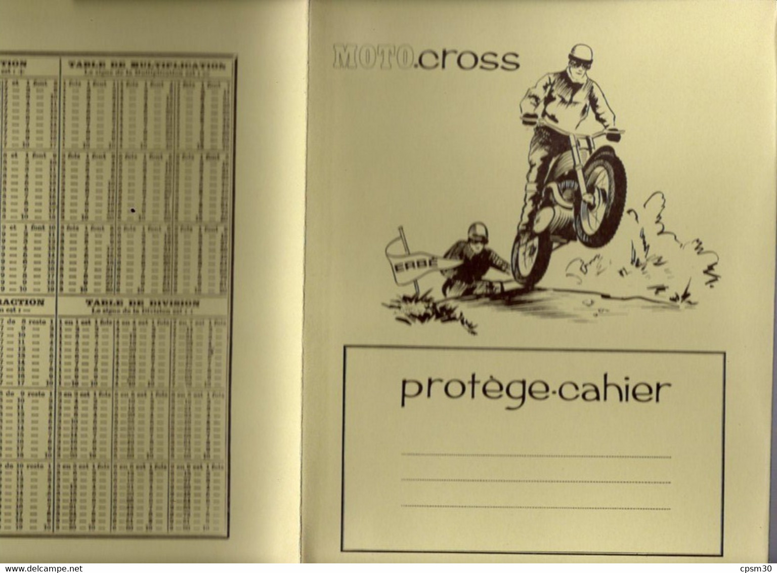 Protege-Cahier Moto-Cross Avec Table De Calcul Et Mesure Des Liquides - Protège-cahiers