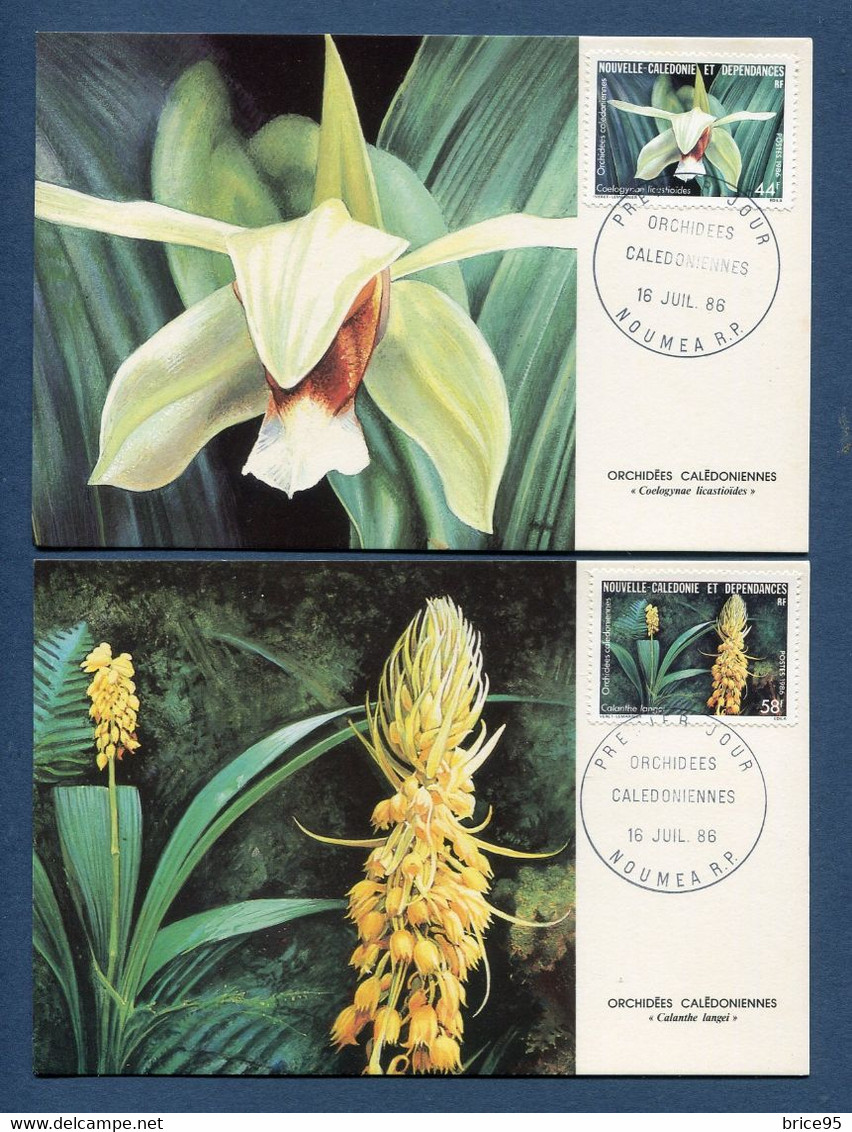 ⭐ Nouvelle Calédonie - Carte Maximum - Premier Jour - FDC - Orchidées Calédoniennes - 1986 ⭐ - Cartes-maximum