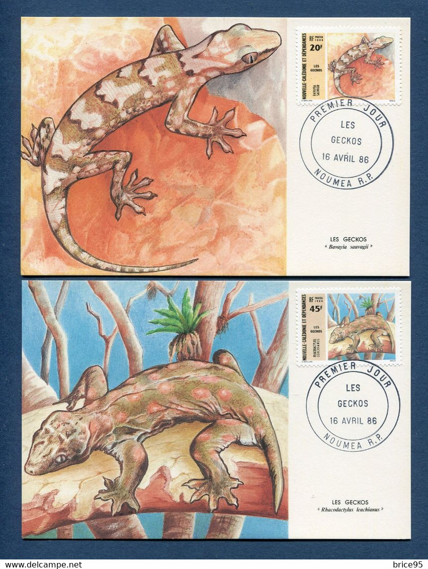 ⭐ Nouvelle Calédonie - Carte Maximum - Premier Jour - FDC - Les Geckos - 1986 ⭐ - Cartes-maximum