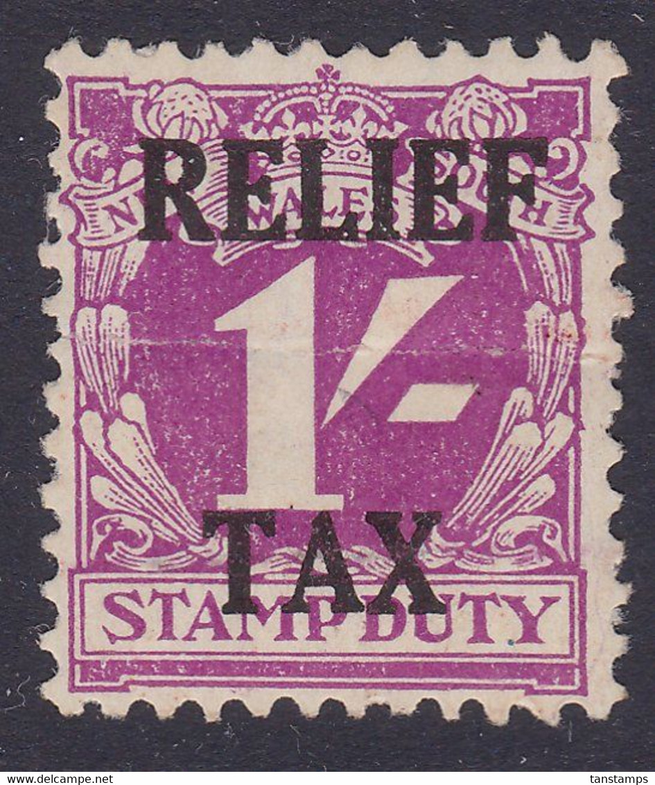 NEW SOUTH WALES 1s RELIEF TAX REVENUE - Neufs