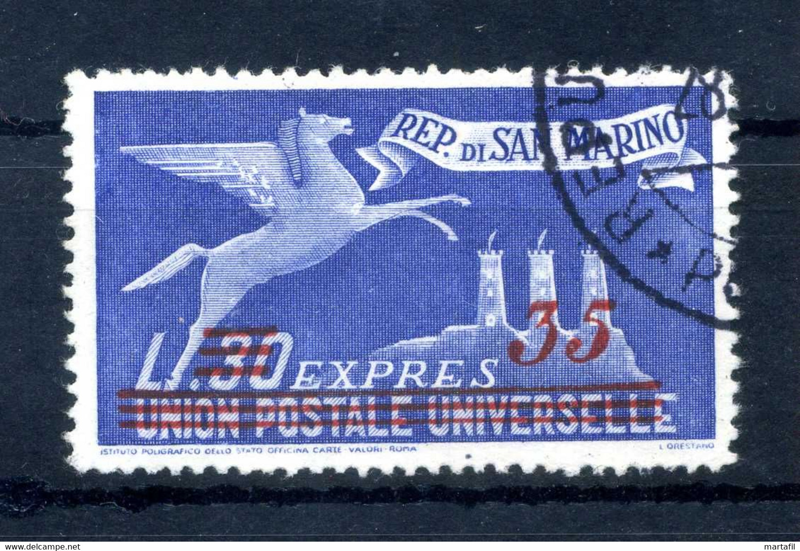 1947-48 SAN MARINO ESPRESSO N.18 USATO - Exprespost