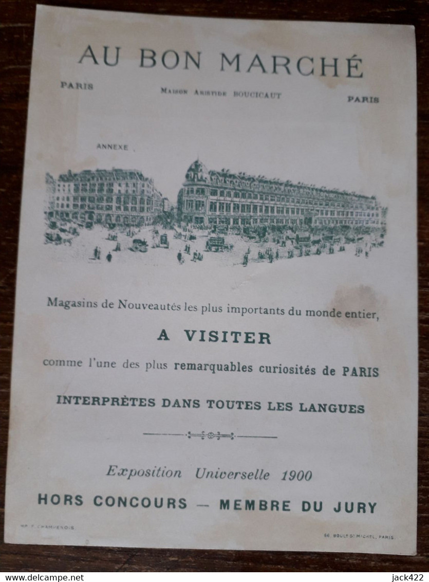 L36/85 CHROMO GRAND FORMAT . AU BON MARCHE . PARIS . PLACE DE LA REPUBLIQUE . SIGNEE LUIGI LOIR - Au Bon Marché