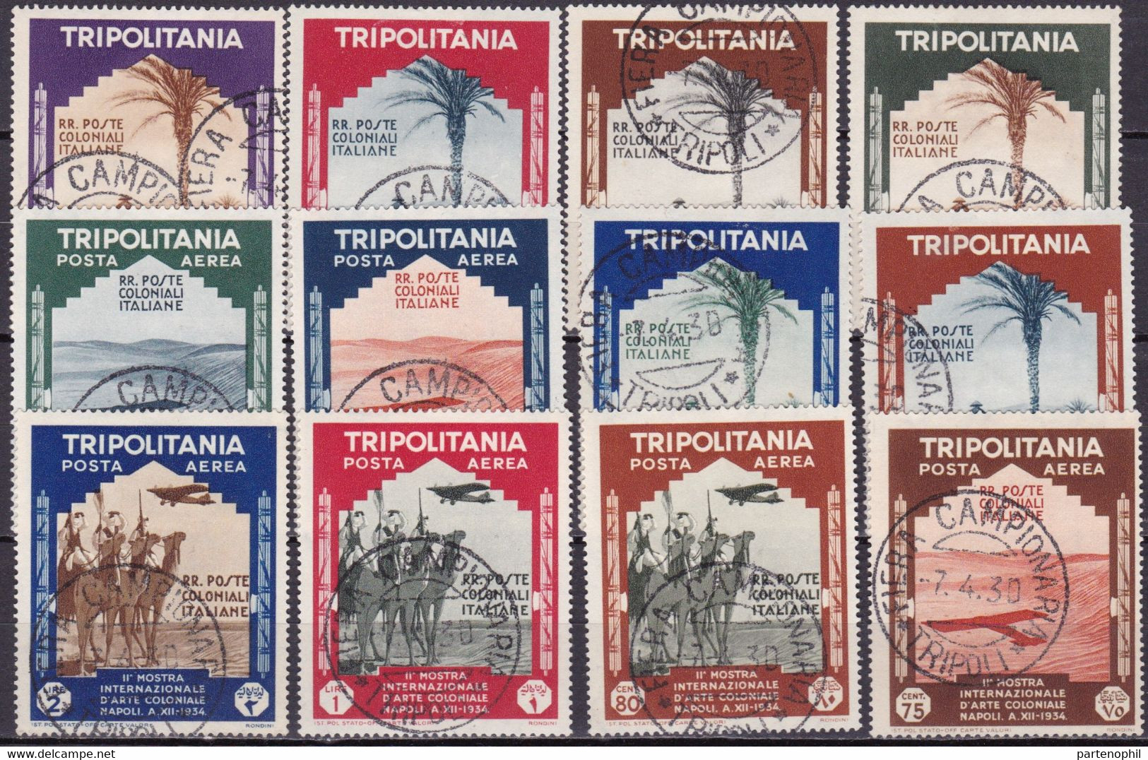 Tripolitania - 1934 Mostra Arte Coloniale N.94/99+A41/A46 Us. - Tripolitania