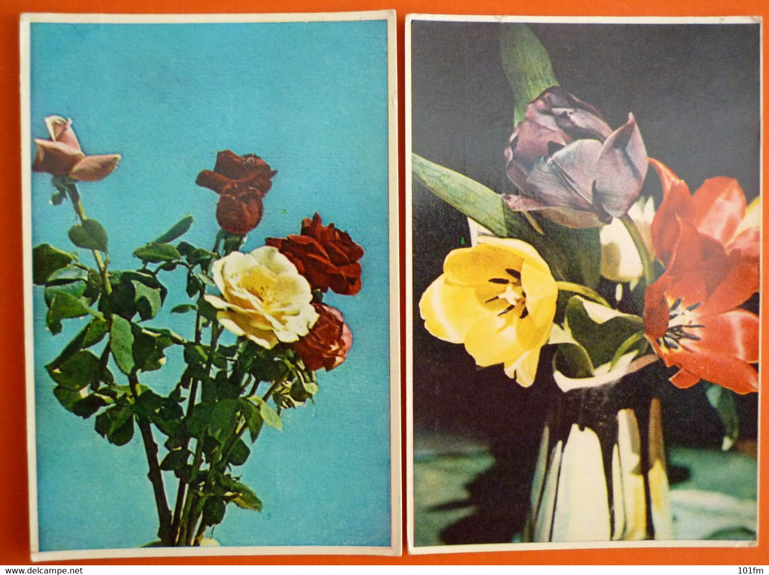 FLOWERS , LOT 10 OLD POSTCARDS - Fleurs