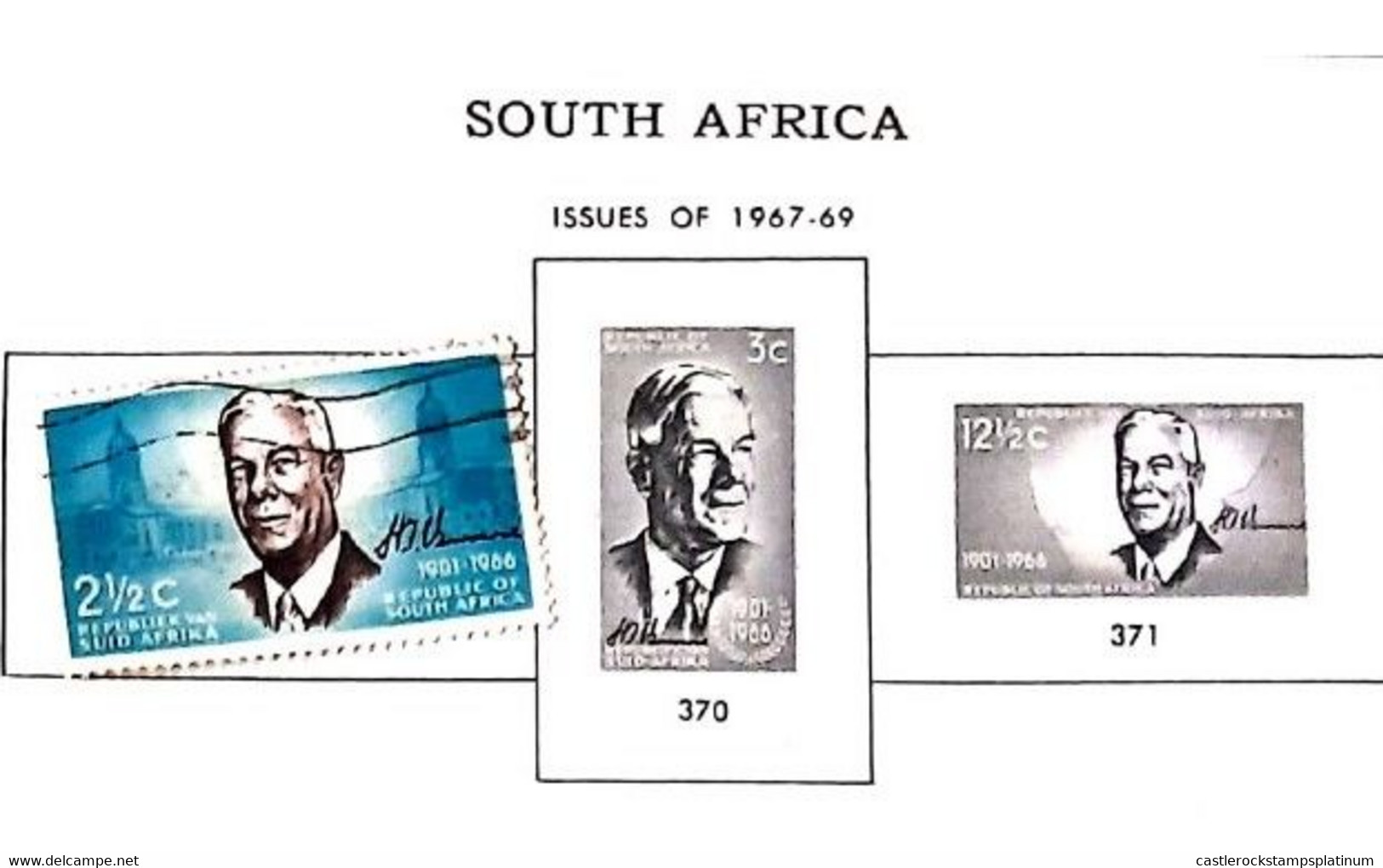 A) 1967, SOUTH AFRICA, WITH CANCELLATION FORMER RACIST PRIME MINISTER, DISCRIMINATION OF THE BLACK POPULATION, BLACK AND - Neufs