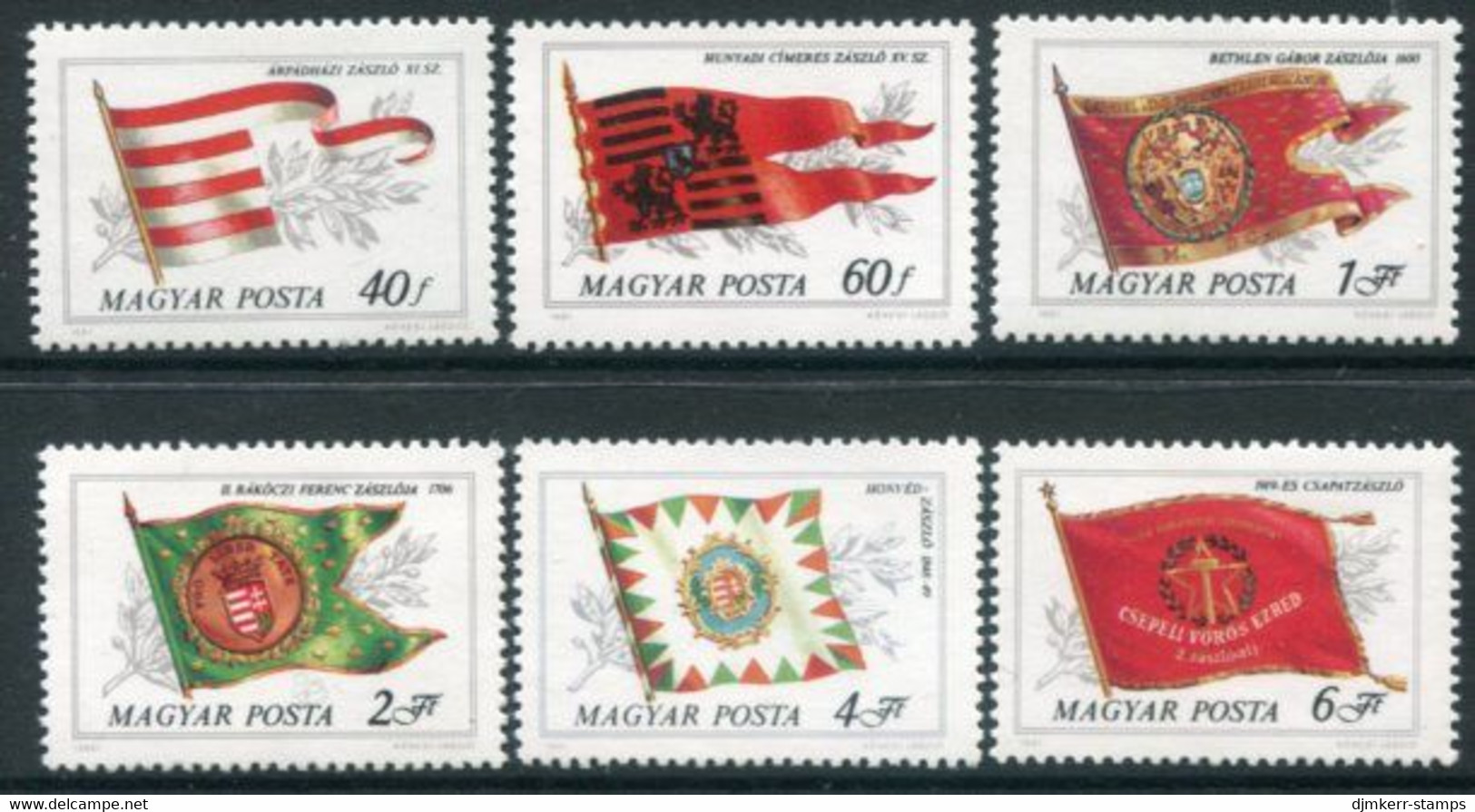 HUNGARY 1981 Historic Flags MNH / **  Michel 3486-91 - Unused Stamps