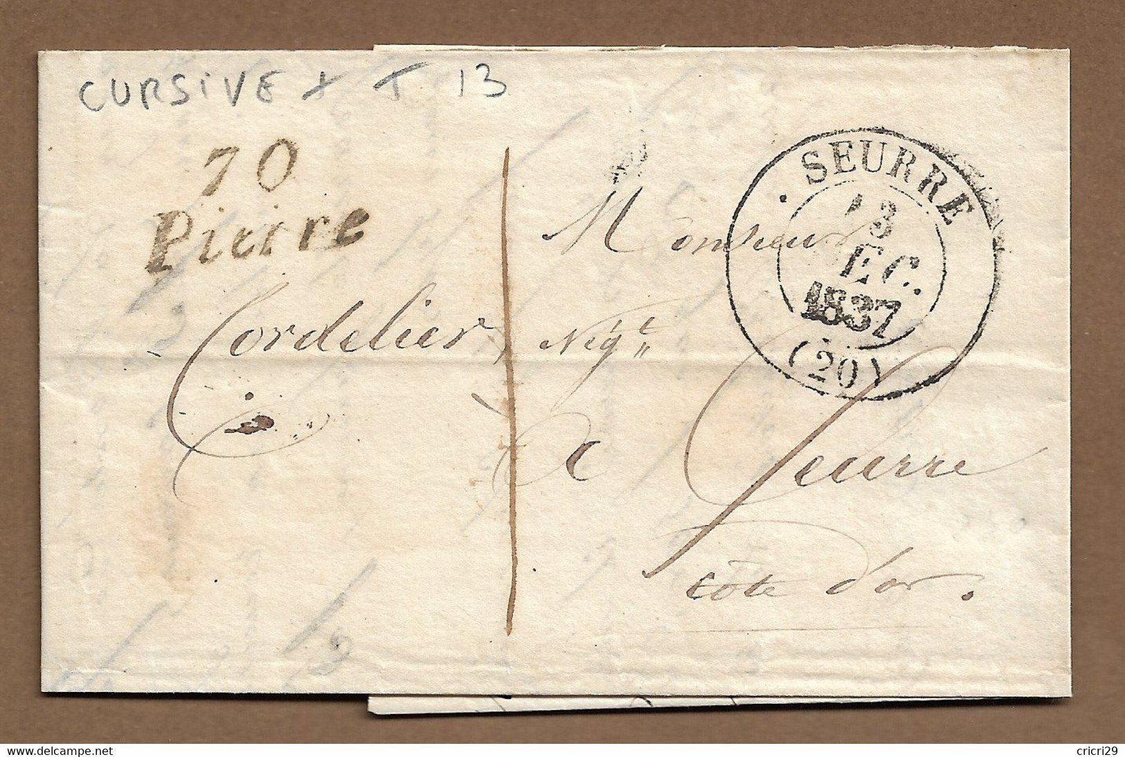 PIERRE DE BRESSE : Lot De 2 Lettres Avec Marques Postales  De 1837  & 1848  ( Saône Et Loire ) - 1801-1848: Precursori XIX