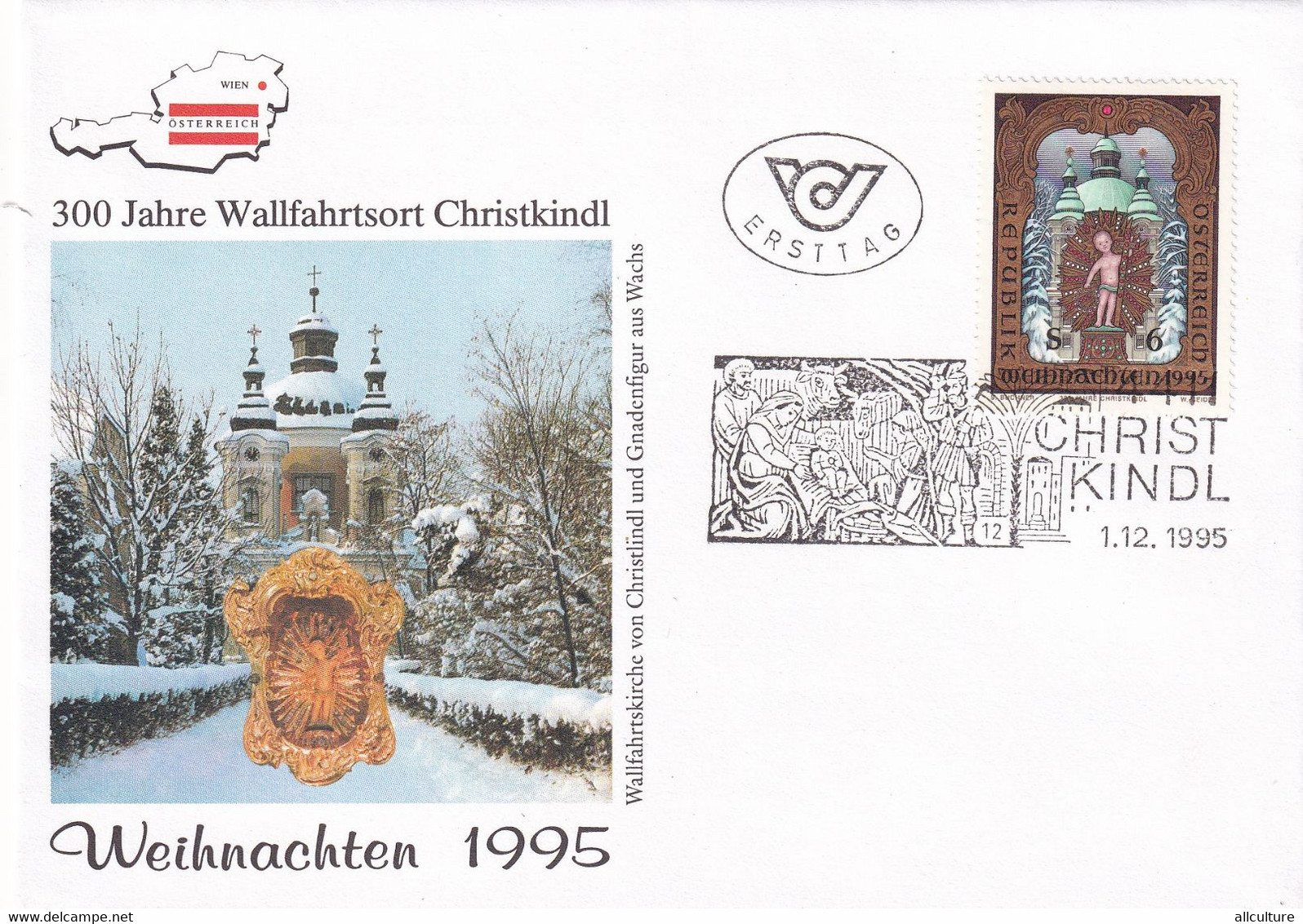 A8440- CHRISTMAS CHRISTKINDL 1995 REPUBLIK OESTERREICH USED STAMP ON COVER - Autres & Non Classés