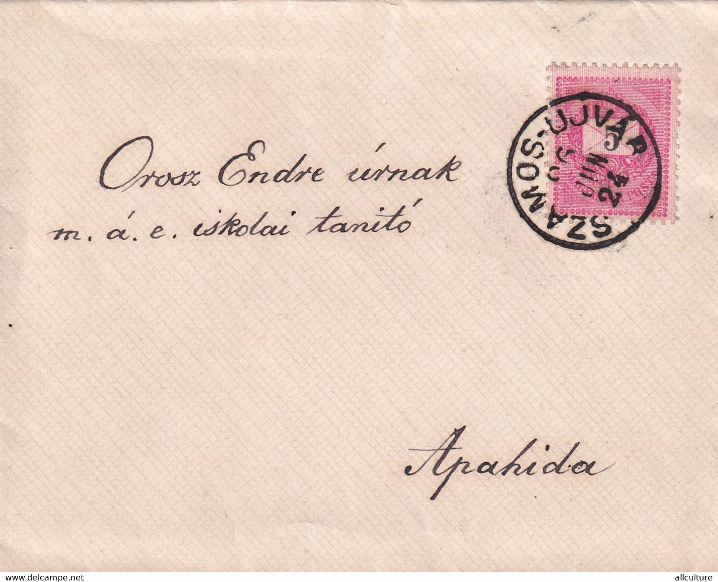 A8464- SZAMOS-UJVAR LETTER TO APAHIDA CLUJ 1896 STAMP ON COVER MAGYAR POSTA - Covers & Documents