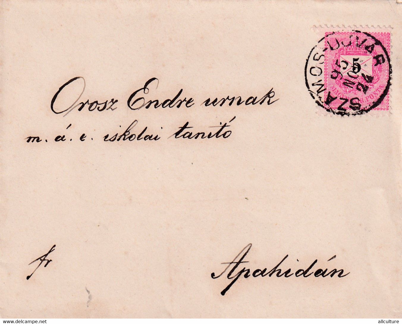 A8465- SZAMOS-UJVAR LETTER TO APAHIDA CLUJ ROMANIA 1895 STAMP ON COVER MAGYAR POSTA - Briefe U. Dokumente