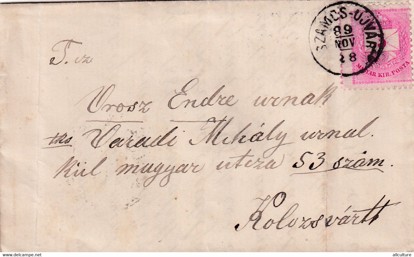 A8468- LETTER FROM SZAMOS-UJVAR TO KOLOZSVAR CLUJ ROMANIA 1889 STAMP ON COVER MAGYAR POSTA - Brieven En Documenten