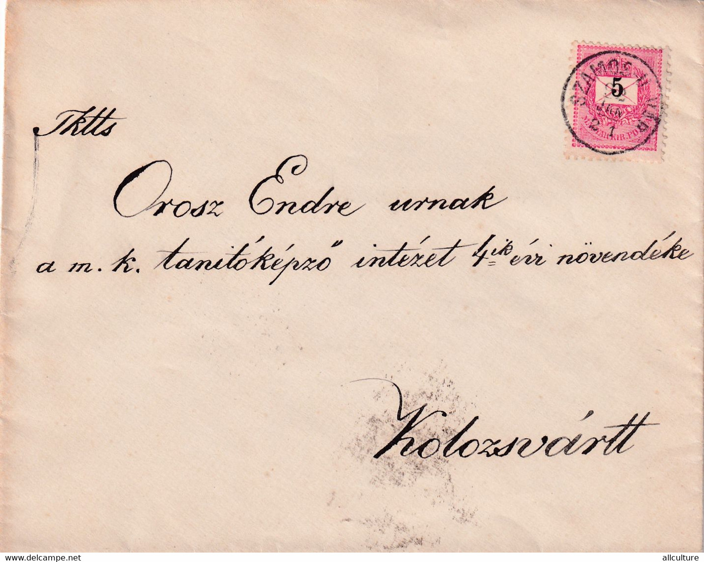 A8483- LETTER  FROM SZAMOS-UJVAR CLUJ ROMANIA TO KOLOZSVAR STAMP ON COVER 1892 MAGYAR POSTA USED - Brieven En Documenten