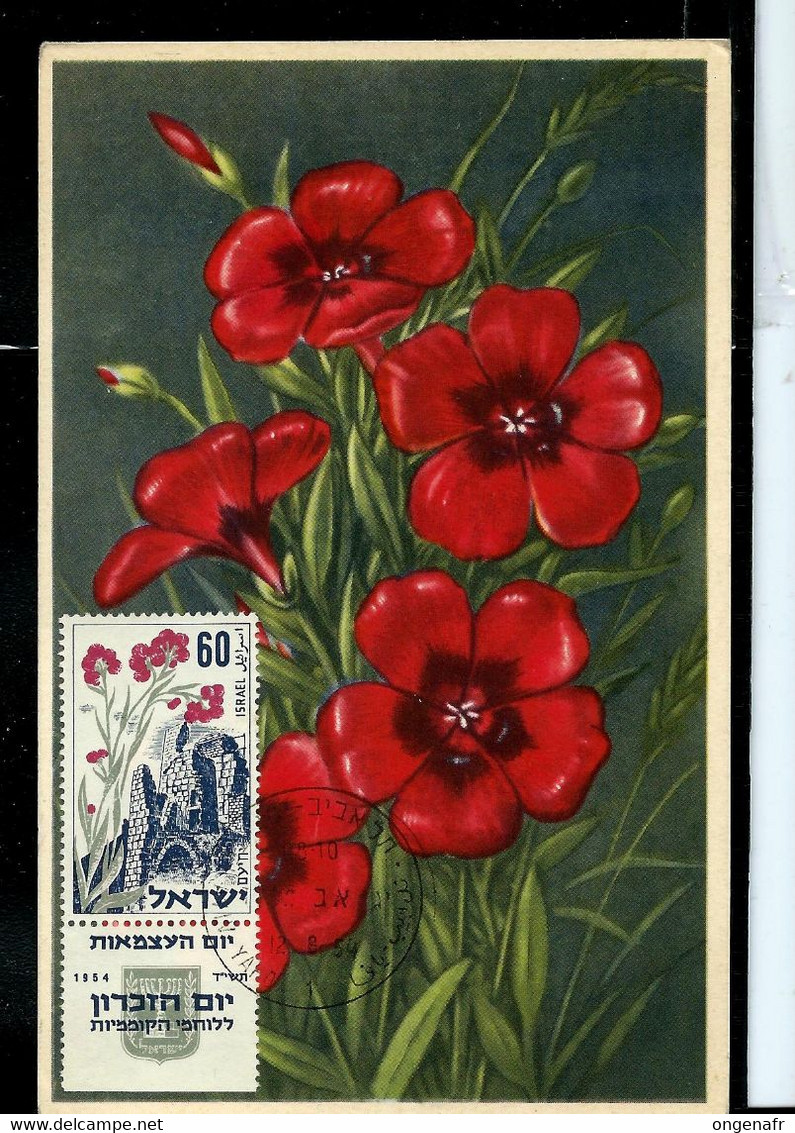CM Fleurs  Du 12/08/1954 - Maximumkarten