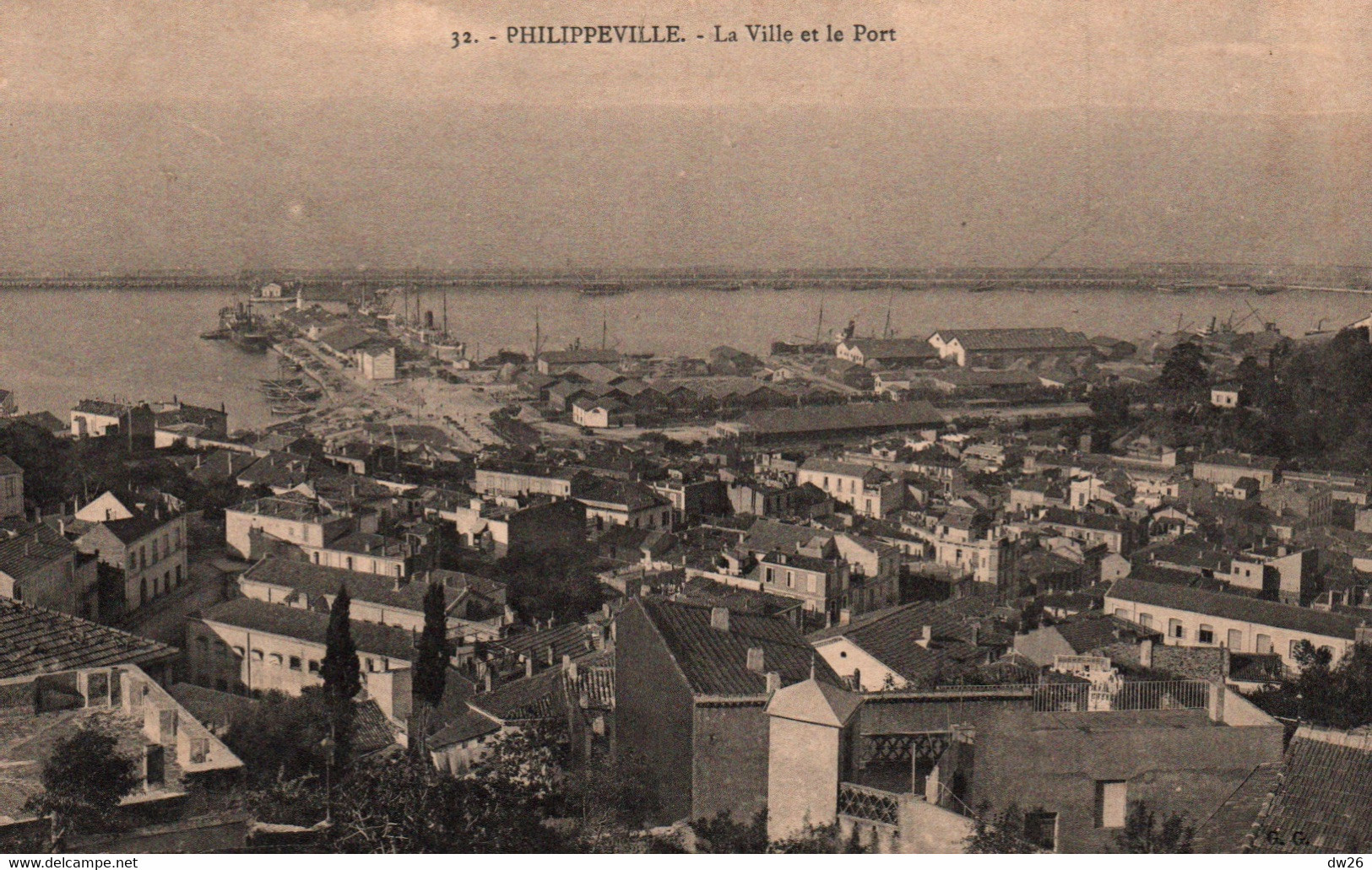 Philippeville (Skikda, Algérie) Vue Générale De La Ville Et Le Port - Carte G.G. N° 32 - Skikda (Philippeville)