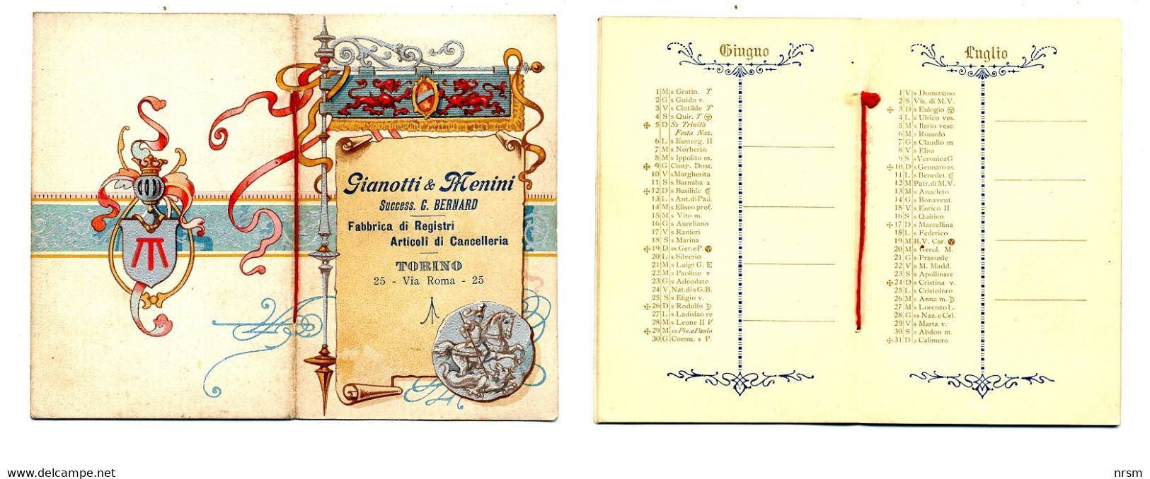 Calendrier 1898 - Gianotti & Menini / Produits Pour Chancellerie - Greffe Tribunaux - Tamaño Pequeño : ...-1900
