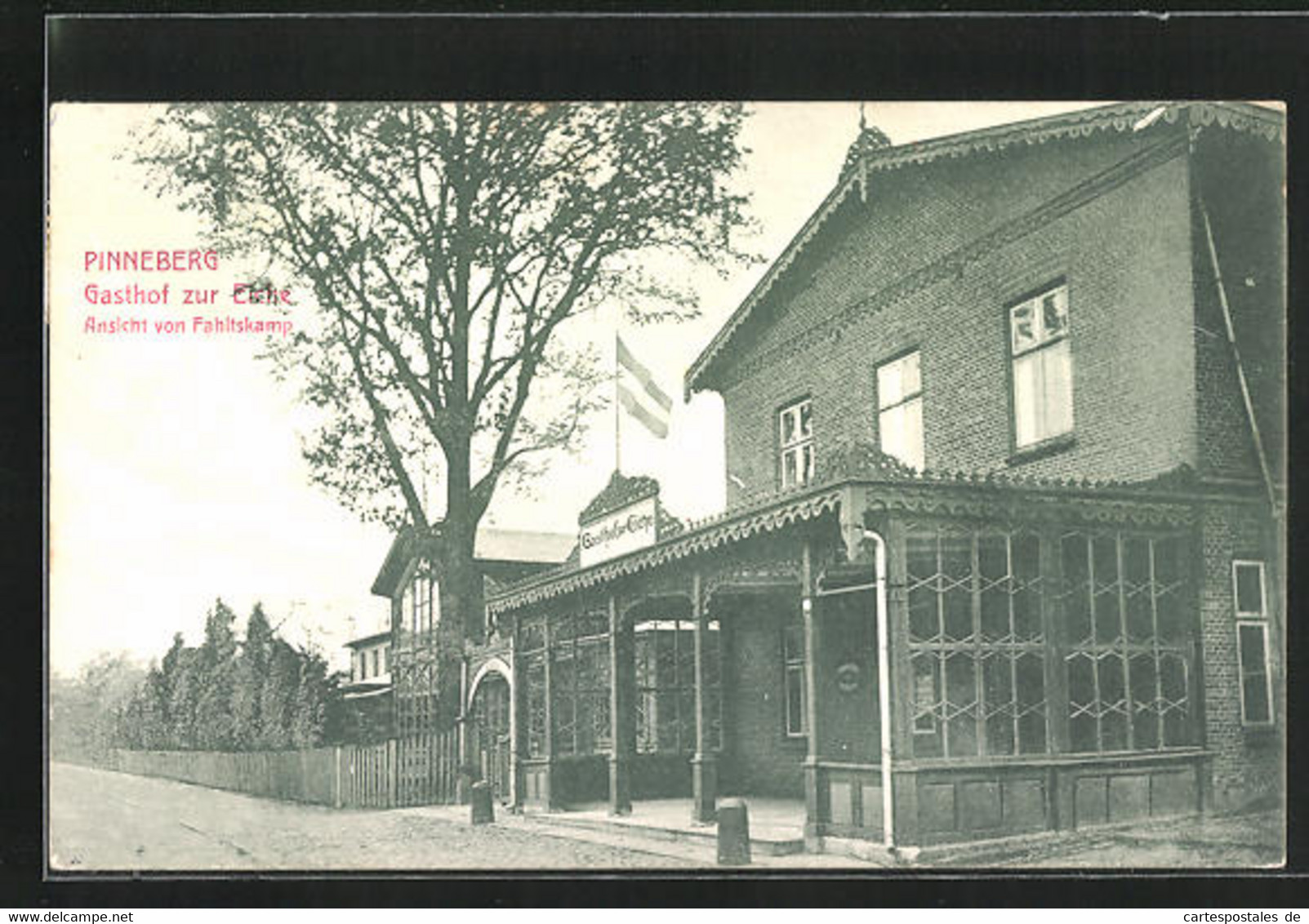 AK Pinneberg, Gasthof Zur Eiche, Ansicht Von Fahltskamp - Pinneberg